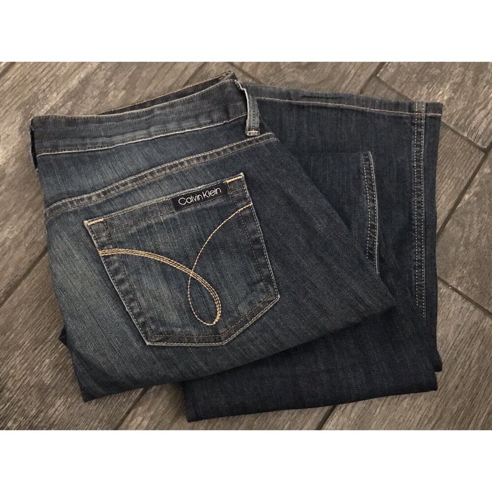 COPY - Ck Calvin Klein Ultimate Boot Dark Wash Jeans Womens Size 12 X 32